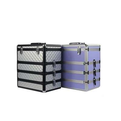 Interchangeable Stackable Tray Professional Aluminum Cosmetic Makeup Case With Dividers